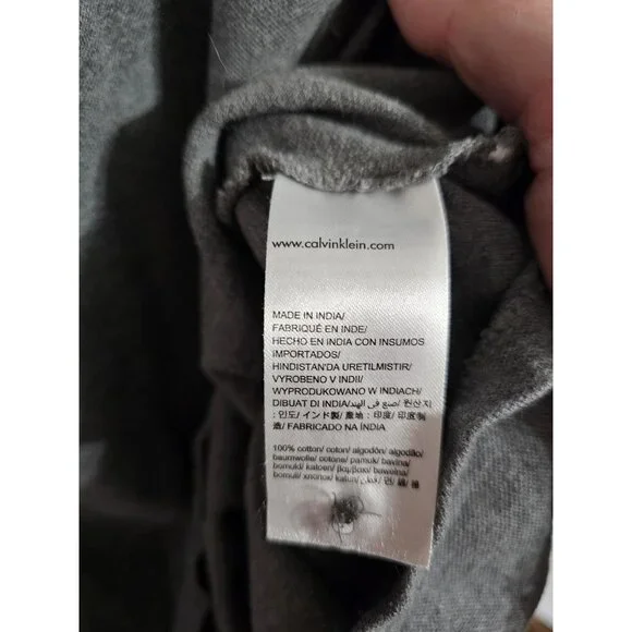 Calvin Klein Mens Large Gray Striped Polo Shirt Cotton Casual Preppy Classic Y2K - Picture 5 of 7